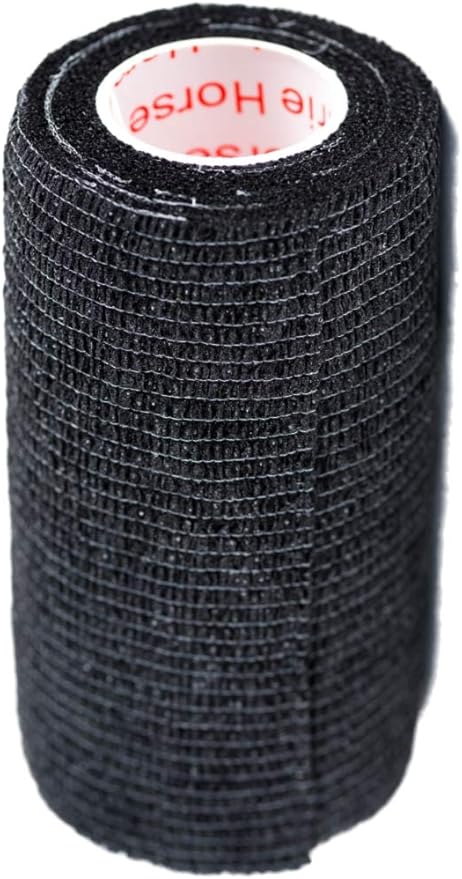 3 Inch Vet Wrap Tape Bulk (Black) (Pack of 24) Self Adhesive Adherent Adhering Flex Bandage Grip Roll for Dog Cat Pet Horse