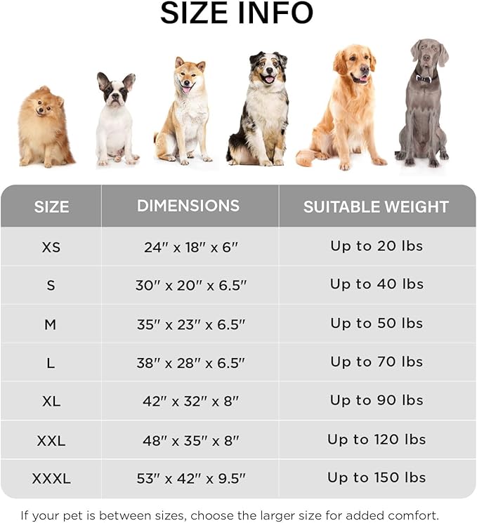 MADE 4 PETS Orthopedic Dog Bed for Extra Large Dogs, Supportive Foam XL Pet Bed Sofa with Washable Removable Cover, Waterproof Large Dog Couch Bed, Non-Slip Bottom and Egg-Crate Foam, Grey