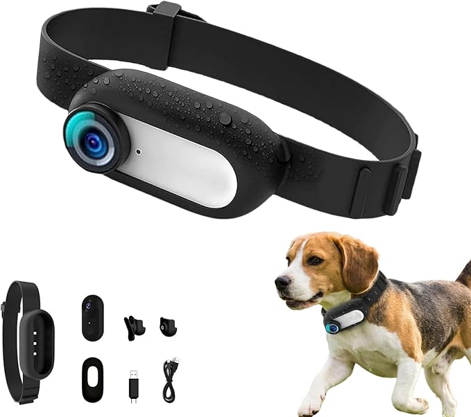 1080P Cat Camera Collar, Wireless Dog Collar Camera, Pet Collar Camera with Video Record, Cat Collar with Camera, Small Action Camera for Pet Supplies, for Cats/Dogs Tracking