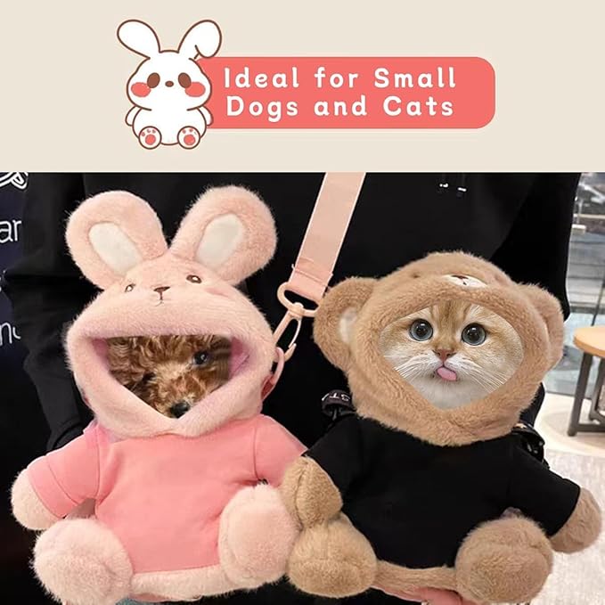 Tiny Puppy Carrier Chest Sling - Extra Small Body Carrier for Up to 4lbs Puppies Kittens, Cute Pack Pouch for Mini Yorkies Teacup Hands-Free Portable Pet Harness for Girls Boys (3-4lb Large Pink)