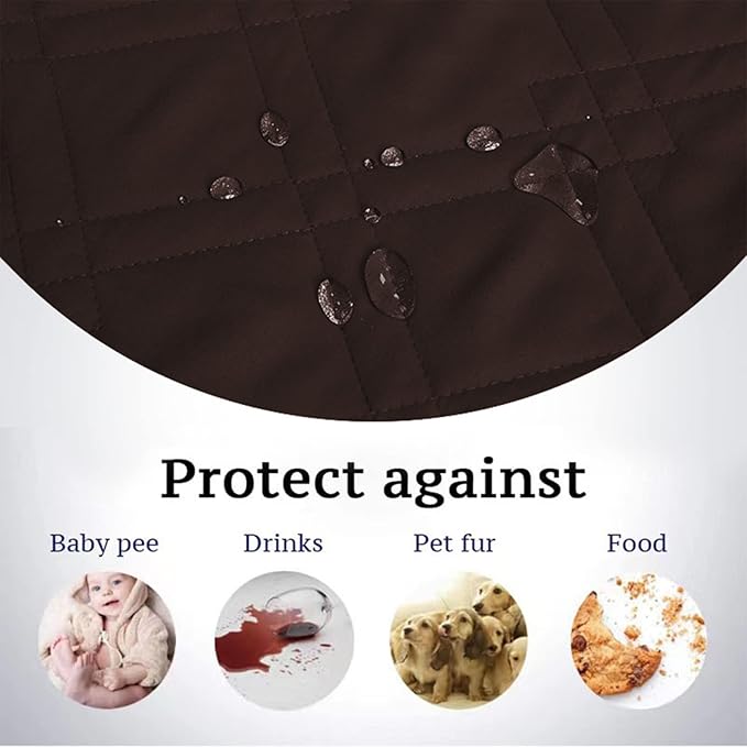 Waterproof Dog Bed Covers for Couch Protection, Water-Resistant Soft Dog Pet Blanket Anti-Slip Dog Blanket for Bed, for Furniture Bed Couch Sofa (Brown,82x82inch)