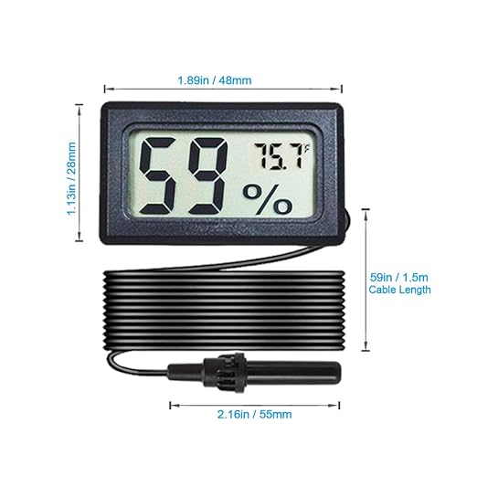 Veanic 4-Pack Mini Digital Hygrometer Thermometer Gauge with Probe LCD Display Temperature Fahrenheit Humidity Meter for Incubator, Reptile Plant Terrarium, Humidor, Guitar Case, Greenhouse