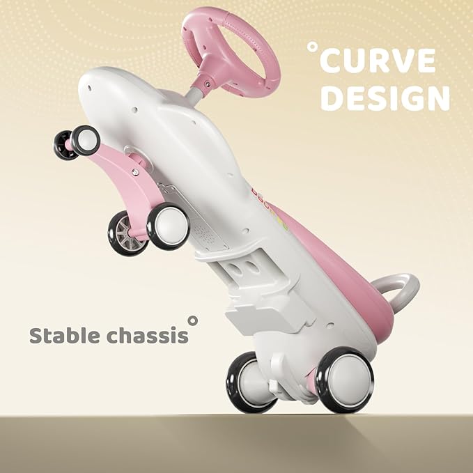 Kids Electric Ride On Car 12V - Electric Wiggle Car with Rechargeable Battery, LED Lights & Music,Anti-Rollover for Boys Girls Ages 3-8, Indoor/Outdoor Toy Vehicle up to 150 lbs