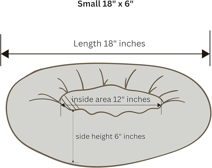 Organic Cotton Canvas Dog Bed: Removable Cover, Natural Fill - Made in USA (Dark Brown, X Small 18" x 6" inches)