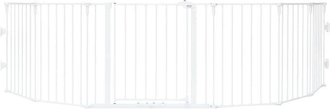 Regalo Safety 56"-130" Super Wide Baby Gate & Play Yard, 2-in-1 Adjustable Safety Gate for Doorways & Bottom of Stairs, Wall Mounted Room Divider, Includes Wall Mount Kit