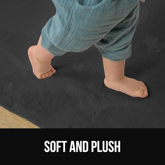 GORILLA GRIP Ultra Soft Washable Area Rug, 6x9, Stain and Slip Resistant Plush Thick Carpet for Bedroom Living Room, No Shed Floor Rugs Pet Friendly, Dorm Essentials, Kids Nursery Home Decor Dark Gray