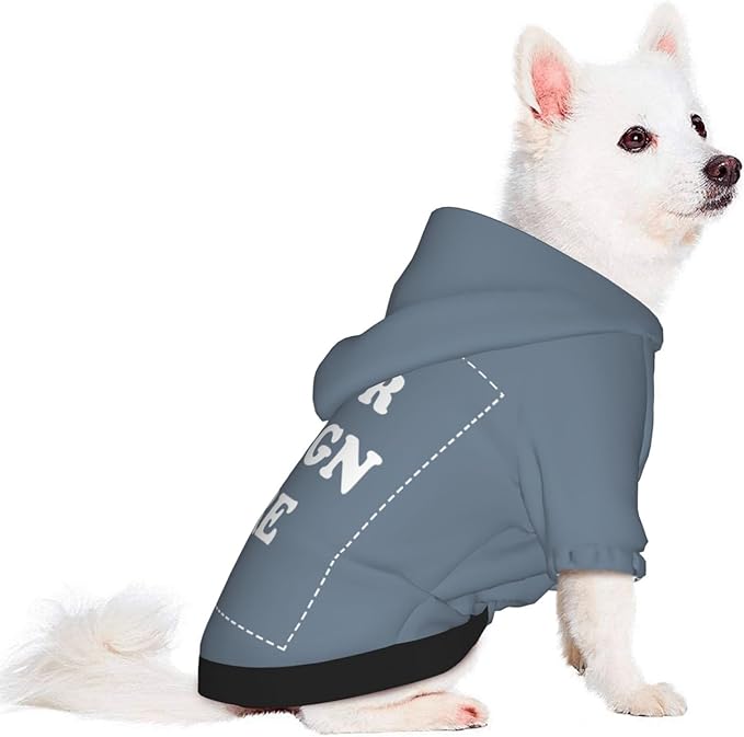 Personalized Chihuahua Dog Hoodie, Custom Pet Warm Sweatshirt Costume with Name Number Photo, Customize ID Clothes for Pupppy Kitten Dogs Cats, SlateGray, XS