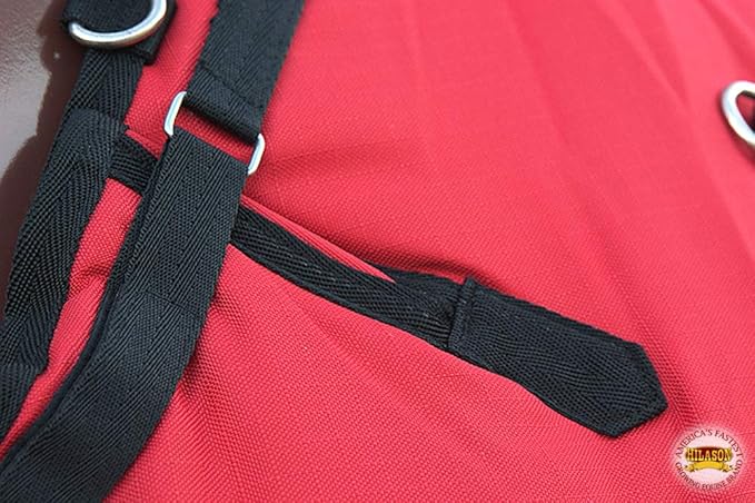 HILASON 1200D Winter Waterproof Poly Horse Turnout Blanket Belly Wrap Red | 78 in