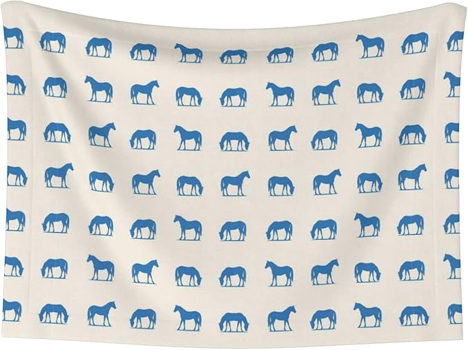 Double Sided Pet Mat for Dog Bed Topper Cat Blanket Furniture Protector, Abstract Horse, Reversible Plush with Tactile Dot Pattern for Style Change