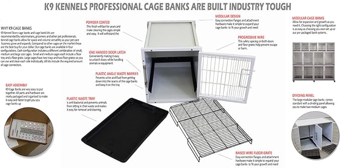 6 or 12 Unit Modular Powder Coated Cage Bank Kit