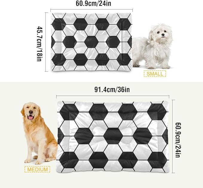 Pet Bed Soccer Football Dog Bed Mat Absorbing Non Slip Pad Pet Sleeping Mat for Small, Medium, and Large Dogs Puppy Cat 36 in x 24 in