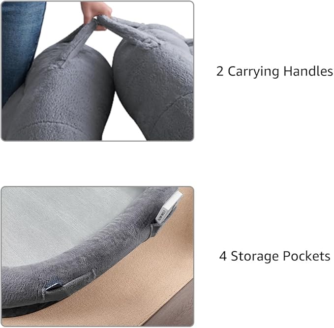beeNbkks Cooling Human Dog Bed for Adult, All Season Summer Winter Giant Extra Large Human Size Pet Bed with Removable Cooling Pad, Dog Bed for Human with Storage Pocket Washable Cover Portable Handle