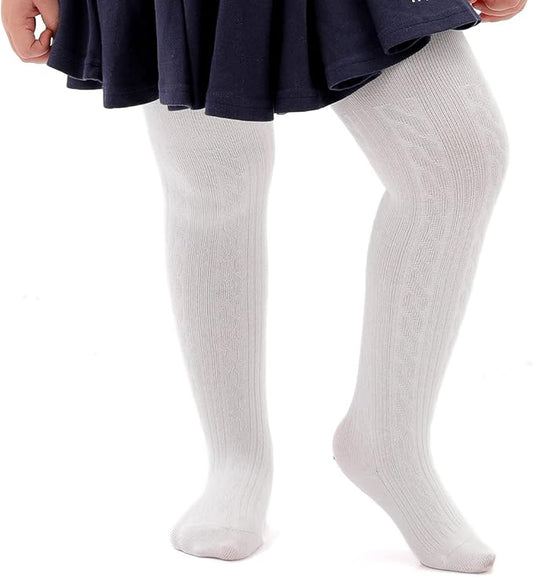 Marchare Baby Girls Tights Thick Solid Cable Knit Leggings Winter Warm Stockings For Toddler Girls 1/2/3/4/5 Pack