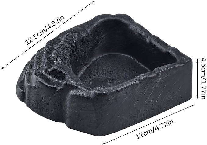 Reptile Water Dish, Reptile Feeding Dish Corner Bowl Breadworm Feeding Food Bowl, Terrarium Decor Bowls for Bearded Dragon Lizard Frog Leopard Gecko Tortoise Hermit Crab Chameleon (Style-2 Small)