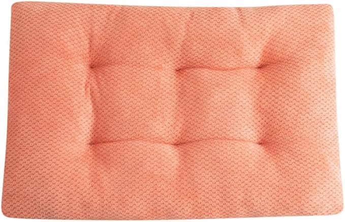 Washable Dog Bed for Large Breeds, Extra Cushioned Crate Mattress with Removable Fluffy Cover, Non-Slip Orthopedic Pet Pad, Machine Washable Kennel Mat(Pink,M)