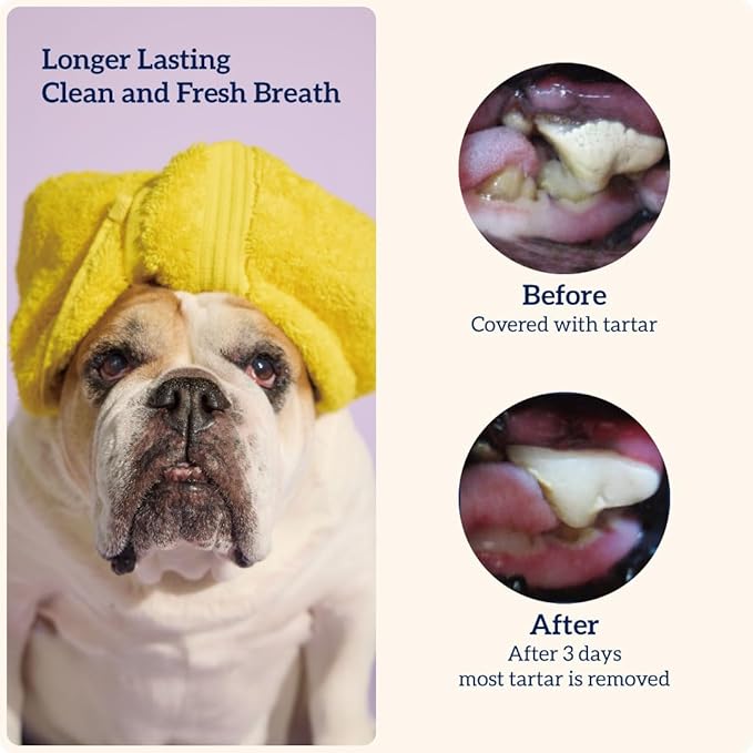Groovies Flexible Dog Dental Chews with Patented DentalFit Technology to Help Support Tartar Control & Fresh Breath, Medium Dog Chews for 15-25 lb Dogs, USA Manufactured Oral Care, 45 Chews