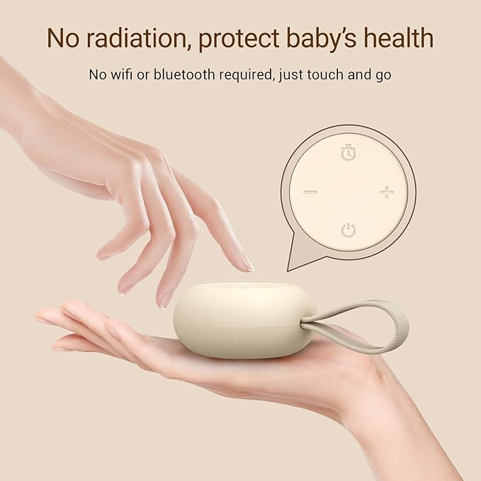 Portable Baby Sound Machine [White Noise for Babies Kids Adults][Sleep Soother][Timer Function][12 Soothing Sounds] 15 Hours Battery Life, Travel,Registry Gift,Shower,Clips on Baby Stroller