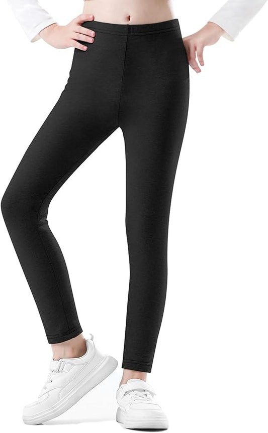 Girls Leggings Cotton Leggings for Toddler Footless Girls Pants Stretchy Baby Girl's Pants Infant Basic Leggings Size 6M -14Y