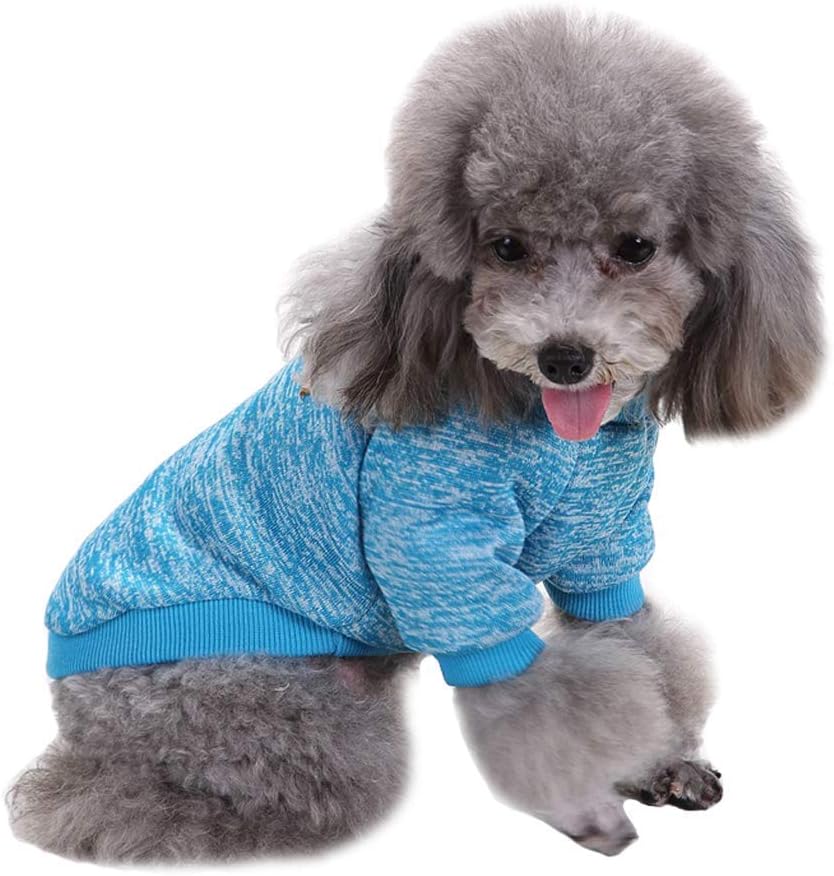 Jecikelon Dog Clothes Dogs Sweater Soft Puppies Clothing Winter Puppy Sweaters Warm Outfit for Dogs Small XXS XS Cat Apparel (Light Blue, XXS)