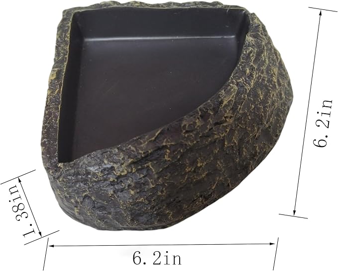 Reptile Water Tray, Food Bowl, Reptile Feeder, Food and Water Tray, Suitable for Leopards, Geckos, Lizards, Frogs, Snakes, Chameleons, Turtles