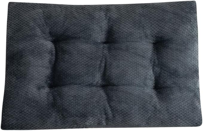 Washable Dog Bed for Large Breeds, Extra Cushioned Crate Mattress with Removable Fluffy Cover, Non-Slip Orthopedic Pet Pad, Machine Washable Kennel Mat(Dark Grey,XS)