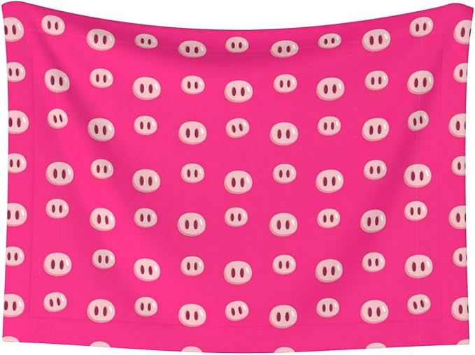 Pet Blanket for Couches and Beds, Cute Pig Nose Printed Pink, Reversible Double Sided Plush Design with Soft Bumpy Texture and Smooth Surface, Furniture Protector