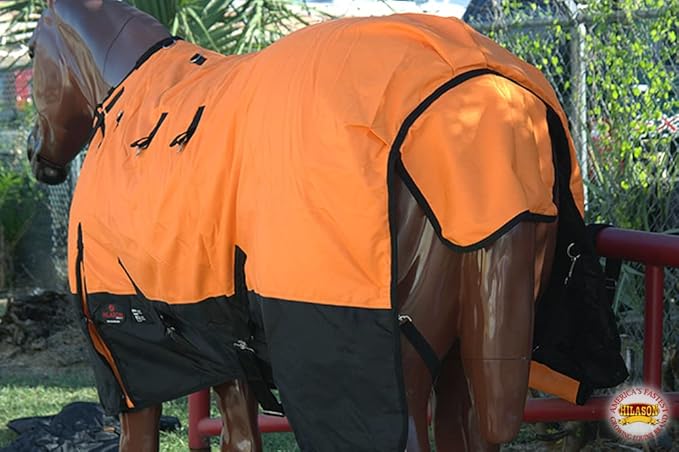 HILASON 1200D Winter Waterproof Poly Horse Blanket Belly Wrap | Turnout Blankets for Horses