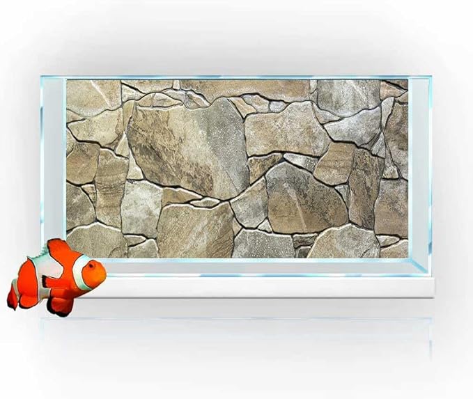 72X24IN Marble Aquarium Background, Art Marble Aquarium Background, Natural Marble Glass Terrarium Background with 8 EVA Double-Sided Tape