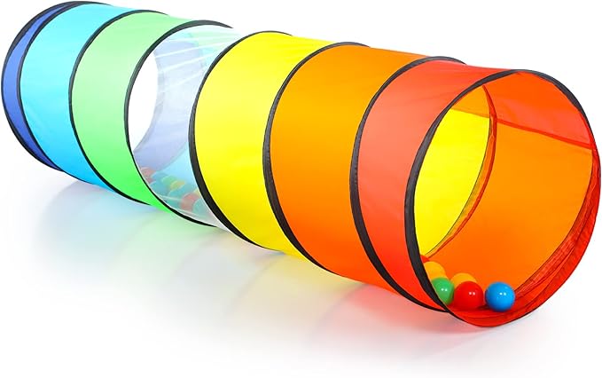 Kids Play Tunnel Tent for Toddlers, Colorful Pop Up Crawl Tunnel Toy for Baby or Pet with Breathable Mesh, Collapsible Gift for Boy and Girl Play Tunnel Indoor and Outdoor Game