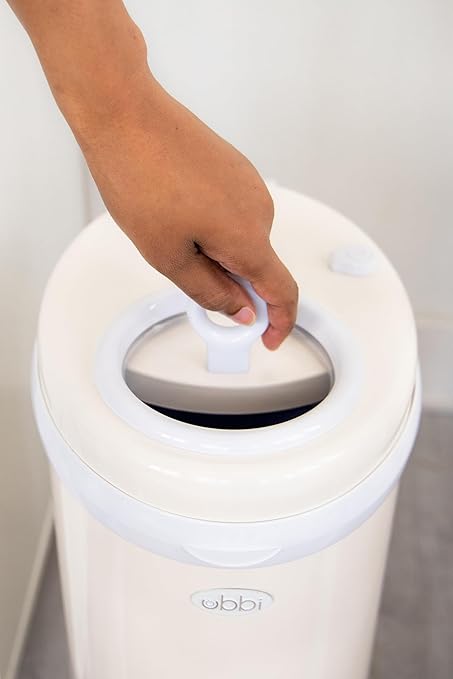 Ubbi Steel Diaper Pail, Odor Locking, No Special Bag Required, Award-Winning, Registry Must-Have, Ivory