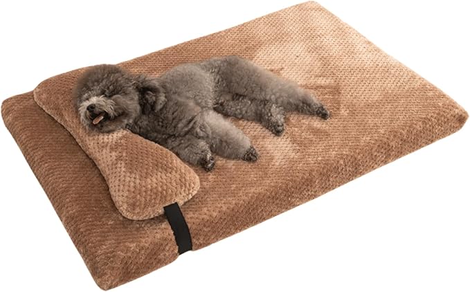 Dog Bed for Small Medium Large Dogs, Dog Mattress with Removable Pillow for Crate Kennel, Sofa Dog Bed, Super Soft Pet Bed for Dogs and Cats, Pet Beds & Furniture (Khaki,XX-Large)