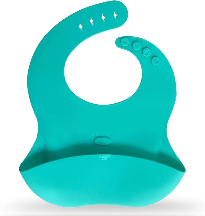 Abiie Ruby Wrapp Silicone Bibs for Babies with Front Pocket - Waterproof Bib - Stain Resistant - Silicone Toddler Bibs