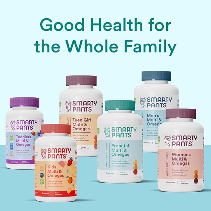 SmartyPants Prenatal Vitamins for Women, Multivitamin Gummies: Omega 3 Fish Oil (EPA/DHA), Biotin, Methylfolate, Vitamin D3, C, Vitamin B12, B6, A, K & Zinc, Inositol, 80 Count (20 Day Supply)