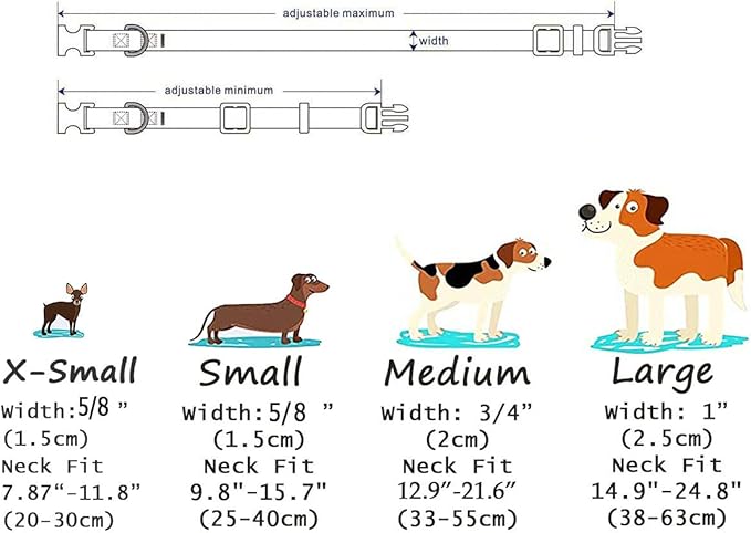 Dog Collar with Bohemia Floral Tribal Geometric Patterns - Soft Ethnic Style Collar Adjustable for Small Medium Large Dogs(Floral Blue,M)