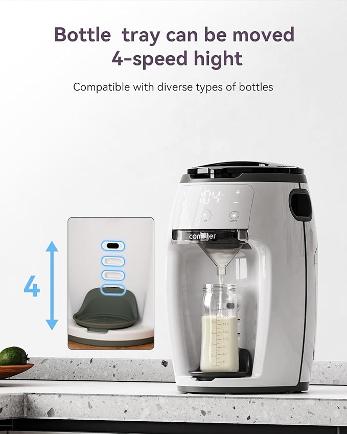 Instant Formula Maker comfyer, Customizable and Automatic Formula Dispenser Machine with Accurate Temperature Control for Baby, Automatic Powder Blending for All Brands of Bottle and Formula, White