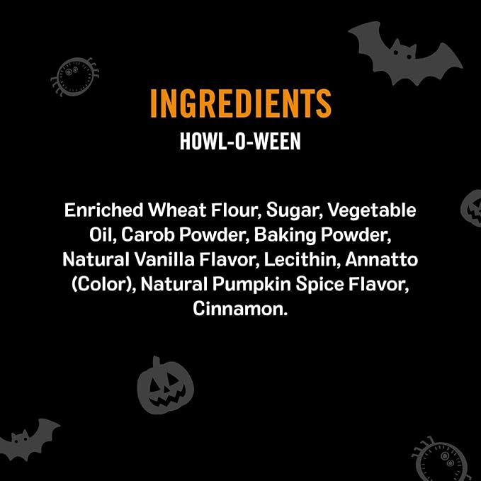 Three Bakery Howl-O-Ween Lick'n Crunch! Sandwich - Carob & Pumpkin Spice Flavored Treats, Puppy for Halloween, Training Treats, Holiday