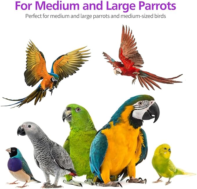 RUBY.Q 2 Pack Large Parrot Toy, 20in Bird Parrot Toy, Multicolored Natural Wooden Bird Chewing Toys for Large Macaws, African Grey and a Variety of Amazon Parrots