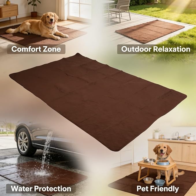 Waterproof Dog Bed Cover, Furniture Protector, Brown 52x82in - Slip, Washable, Non Slip Bottom, Pet Sofa and Bed (52x82inch)