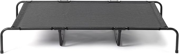 Elevated Dog Bed Raised Outdoor Dog Cot for Large Dogs, Pet Products Dog Cots Beds with Washable Cooling Breathable Mesh Anti-Slip Feet, Heavy Duty Durable Metal Frame, Cama para Perros 60" Black