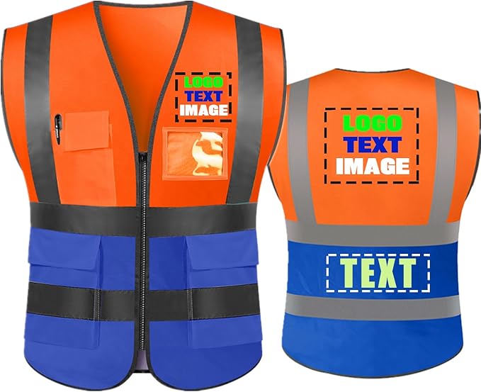Personalized High Visibility Reflective Safety Vest Custom Your Text Protective Workwear Outdoor Work Vest