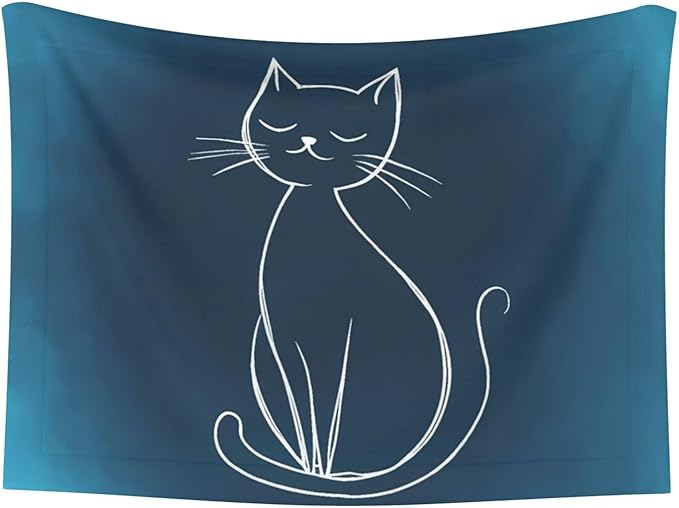 Cat Sketch Print Soft Plush Pet Blanket, Washable Dog Blanket, Cat Fleece Throw, Puppy Bed Crate Mat & Sofa Couch Protector - Small
