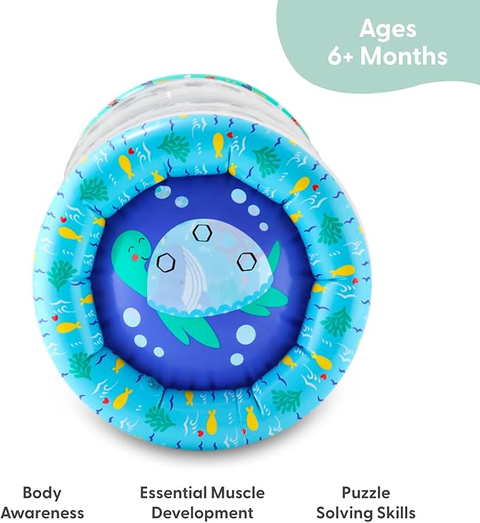 The Peanutshell Inflatable Tummy Time Roller - Crawling Toys for Babies, Soft & Supportive Baby Tummy Time Roller, Water-Friendly Crawling Toys for 6-12 Months - Land and Sea