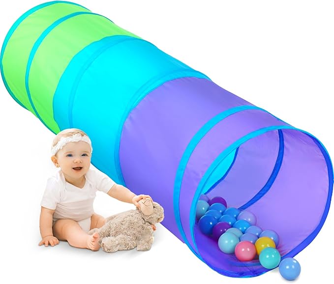 Moncoland Kids Play Tunnel Tent for Toddlers, Colorful Pop Up Crawl Toy Baby Infant Children or Dog Cat Pet, Collapsible Gift Boy and Girl Game (Colorful Kids Tunnel)