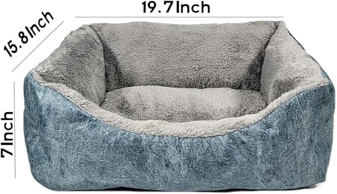 Dog Beds for Medium Dogs,Dog Beds & Furniture,Fluffy Fleece,Support Round,PP Padding Cotton,Washable,Anti-Slip Bottom,Starry Blue&Dark Grey,up to12 lbs