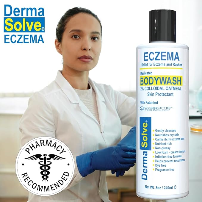 Dermasolve Eczema Relief Body Wash (2 Pack) | Protects, Moisturizes, and Repairs Skin - Kids, Babies & Adults - Steroid Free