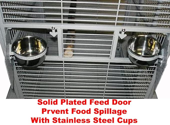 4 Size, XXX-Large 40" x 30" x 72"H Castle PlayTop Parrot Cage for Large Macaws Cockatoos African Grey Amazon