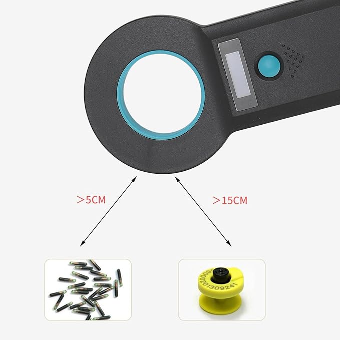 aqxreight Pet Chip Scanner Animal Tag Reader USB Interface 15 Digits Microchip Recognizer for Cats Dogs 128 Data Storage Black Your Which Microchip Efficient Reliable Obtain Can This (Black)