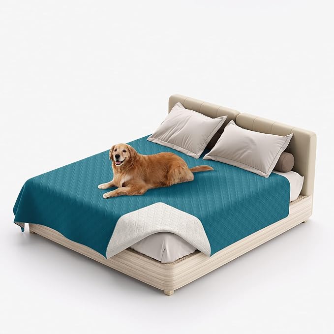 Waterproof Dog Bed Covers for Couch Protection, Water-Resistant Soft Dog Pet Blanket Anti-Slip Dog Blanket for Bed, for Furniture Bed Couch Sofa (Deep Blue,96x82inch)
