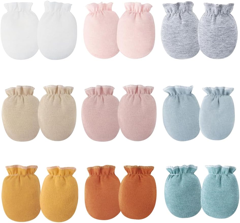 Cute Baby Mittens Newborn, No Scratch Baby Boy Mittens, Baby Girl Hat Gloves for Toddlers, Infant, Newborn