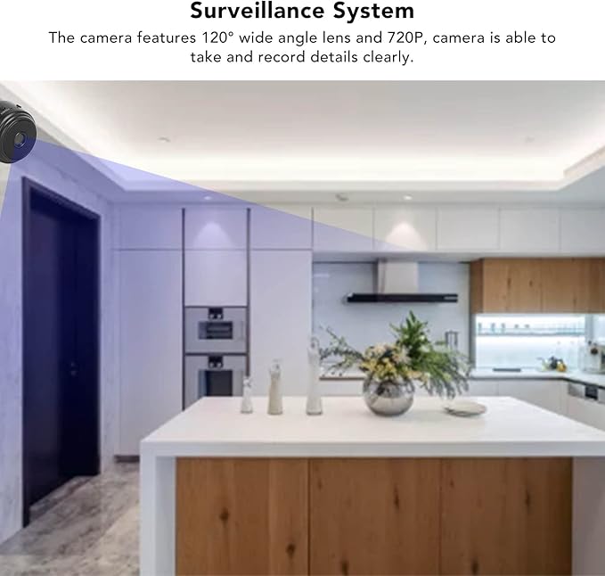 Walfront Security Camera Indoor 120° Wide Angle 720P Motion Detection Alarm Home Surveillance for Children Elders Pet